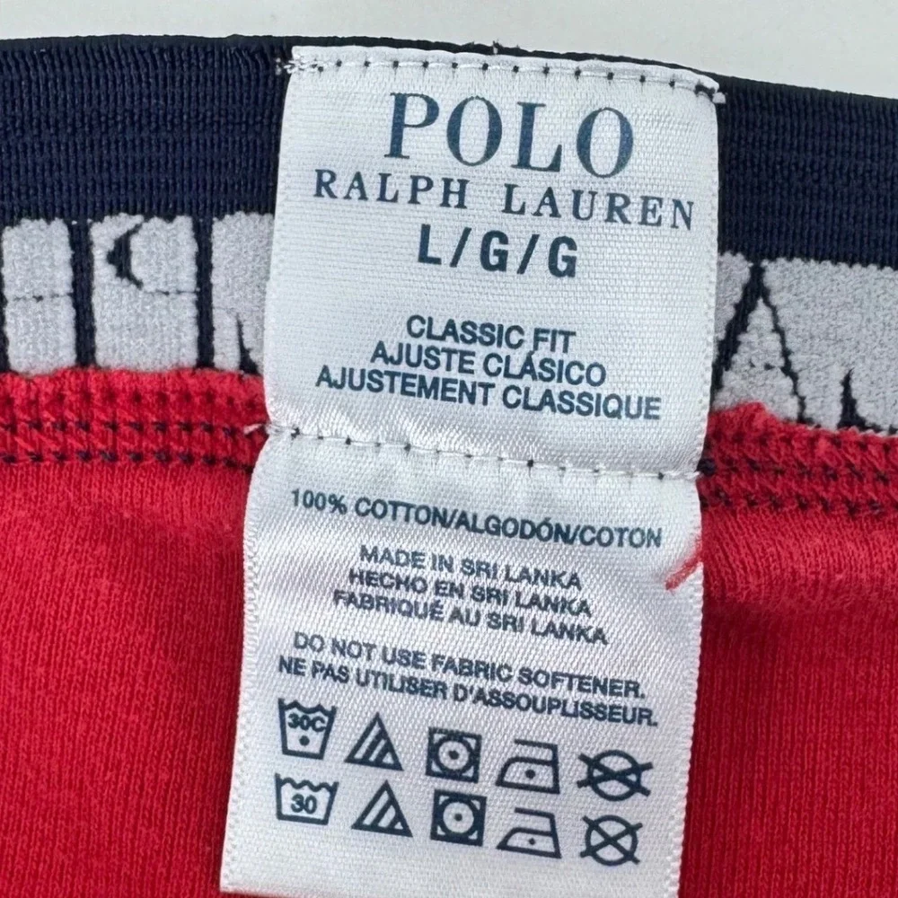 Polo Ralph Lauren Boxer Briefs Red Cotton Classic Fit‎ Men's L